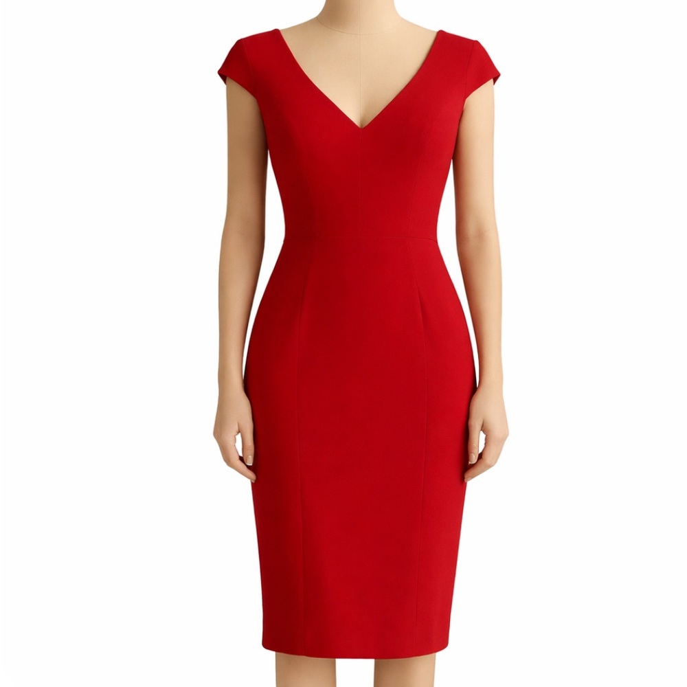Amanda Wakeley Stunning Red Sleeveless  Sheath Dress